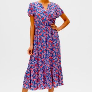 Gap: blue & red floral dress
